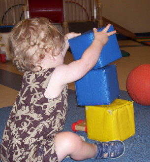 Building with Soft Blocks in the Infant/Toddler Gym